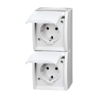 BUSCH-JAEGER Doppelsteckdose 20-02 EW-54 mit Klappdeckel...