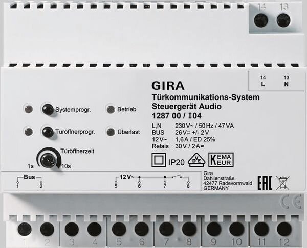 GIRA Steuerger&auml;t 128700 Audio T&uuml;rkommunikation REG