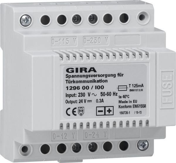 GIRA Spannungsversorgung 129600 T&uuml;rkommunikation DC 300mA REG