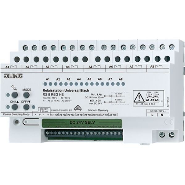 JUNG Relaisstation RS8REGHE Universal 8fach REG