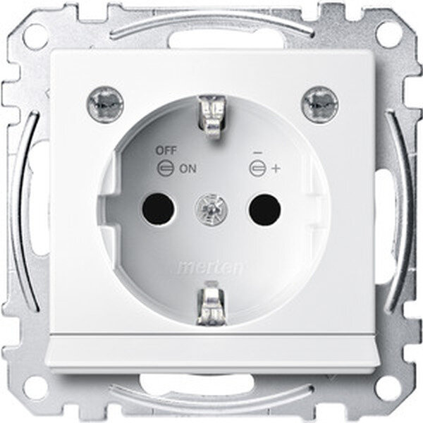 MERTEN Steckdose SCHUKO MEG23040319 LED-Beleuchtung polarwei&szlig; gl&auml;nzend
