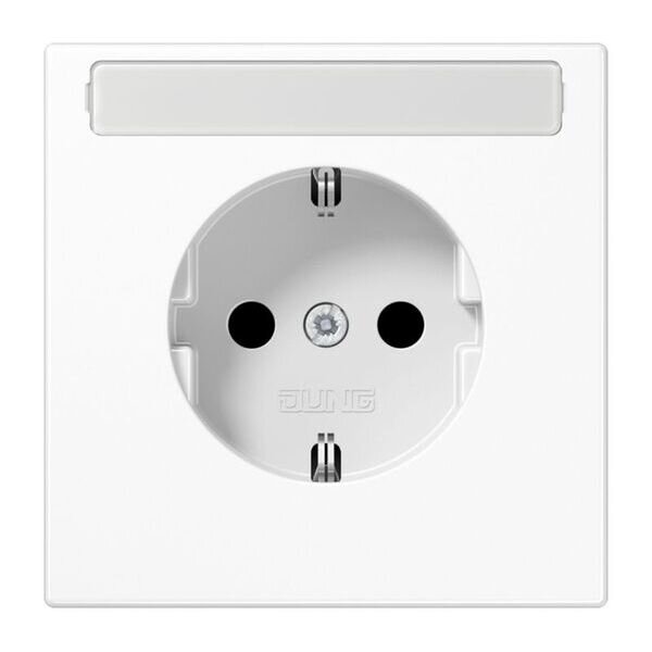 JUNG Steckdose SCHUKO LS1520NAWW mit Schriftfeld Serie LS alpinwei&szlig;