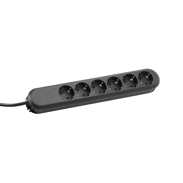 BACHMANN Tischsteckdose 381.148K 6fach schwarz Anschlussltg:3m