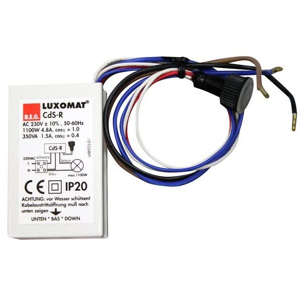 B.E.G. Br&uuml;ck D&auml;mmerungsschalter 1-500lux 1000W 10A CdS-R