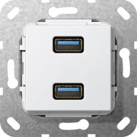 GIRA Einsatz USB 568403 USB 3.0A 2fach Kup reinweiss