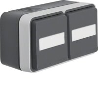 BERKER AP-Doppelsteckdose SCHUKO 47753535 lichtgrau