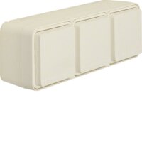 BERKER AP-Steckdose SCHUKO 47733512 3fach waagerecht weiss