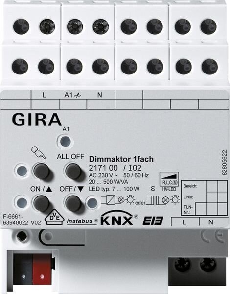 GIRA Aktor 217100 KNX/EIB Dimmen 1fach 500W REG