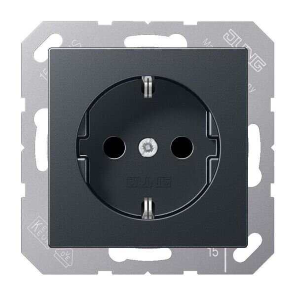 JUNG Steckdose SCHUKO A1520BFKIANM mit erh. BS (Safety&nbsp;Plus) anthrazit matt