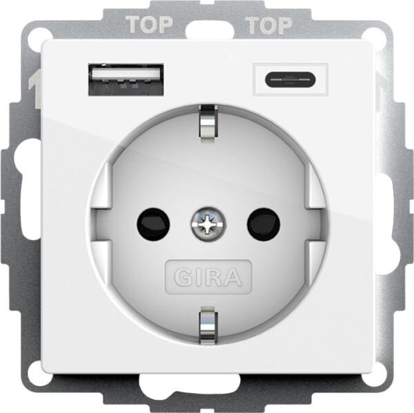 GIRA Spannungsversorgung 245903 SCHUKO (Safety Plus) 2f. System 55 reinwei&szlig;