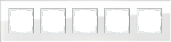 GIRA Rahmen 021512 5fach Esprit Glas weiss