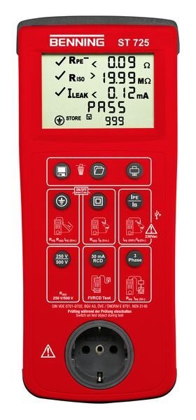 BENNING Ger&auml;tetester ST725 DIN VDE0701-0702 f. mobile Pr&uuml;fun