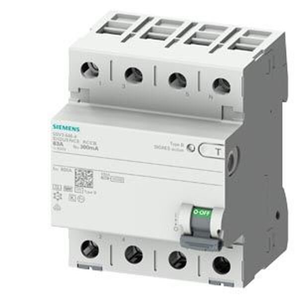 SIEMENS FI-Schutzschalter 4polig Typ B 63A 30mA 400V