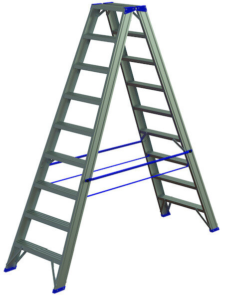 PROT Alu-Stufenstehleiter PASSL 29 2x9 L:2,11m