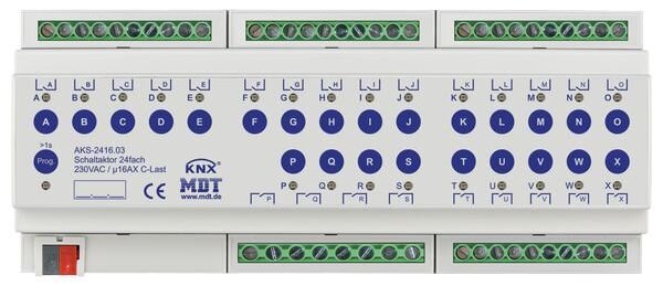 MDT Schaltaktor AKS-2416.03 24-fach 12TE REG 16A 230VAC
