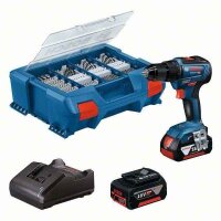 BOSCH Akku-Bohrschrauber GSR 18V-55 2x5.0Ah L-Case 100tlg...