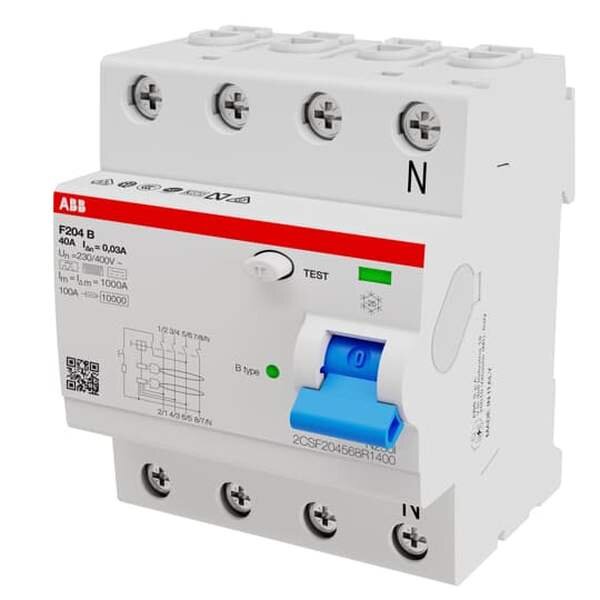 ABB FI-Schutzschalter allstromsensitiv F204B-40/0,03 4P B40A 30mA 3kA 4TE
