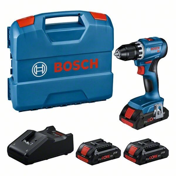 BOSCH Akku-Bohrschrauber GSR 18V-45 3 x ProCORE18V 4.0Ah L-Case