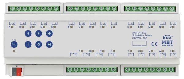 MDT Schaltaktor KNX 24fach 12TE REG 16A 230VAC Kompakt