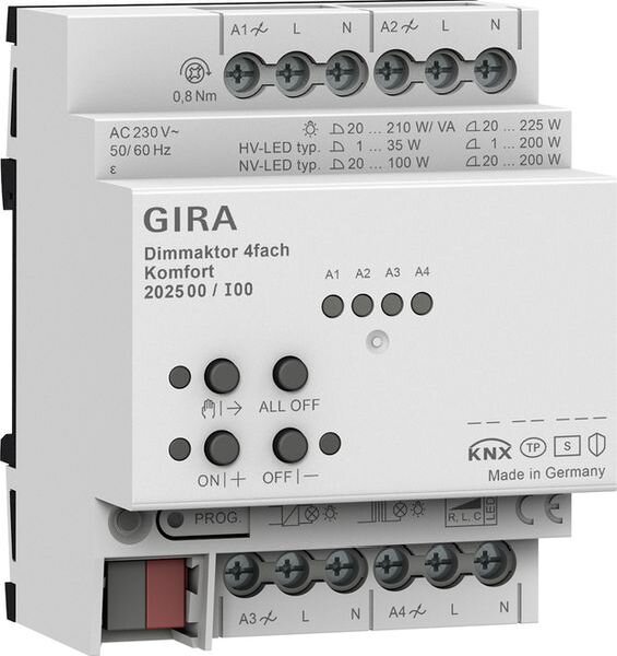 GIRA Dimmaktor 202500 4f REG Kmf KNX Secure