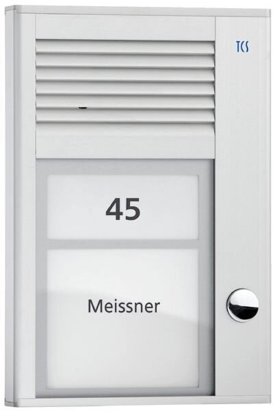 TCS Audio-T&uuml;rstation PAK01-EN Audio 1 Taste 1-r. AP silber