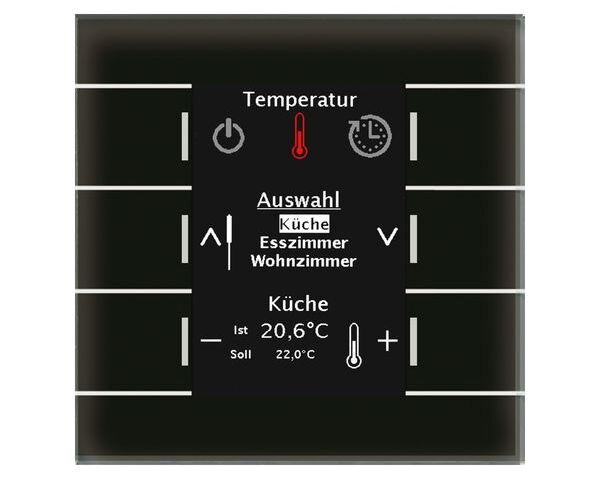 MDT Bedienzentrale KNX Glas Smart Farbdisplay schwarz