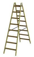 PROT Holz-Stehleiter PHSPSL28 Sprossen 2x8 L:2,27m