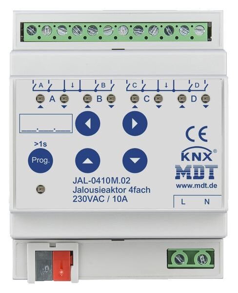 MDT Jalousieaktor KNX 4fach mit Fahrzeitmessung 4TE REG