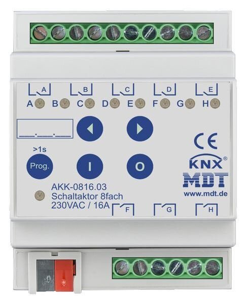 MDT Schaltaktor AKK-0816.03 8fach 4TE REG 16A 230VAC