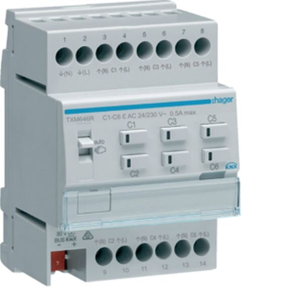 HAGER Heizungsaktor TXM646R 6fach KNX easy