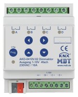 MDT Dimmaktor AKD-0410V.02 4fach 4TE REG 1-10V m. RGBW
