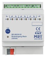 MDT Binäreingang BE-08230.02 8fach 4TE REG 230V