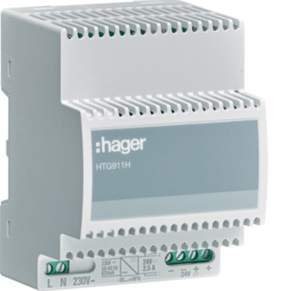 HAGER Spannungsversorgung HTG911H 24V DC 2,5A 70&deg;C