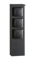LCD Steckdosensäule LB24 mit 3 Steckdosen IP44 graphit