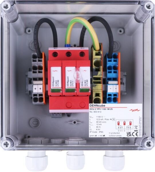 DEHN Generatoranschlusskasten IP65 1MPPT und 2 Strings b. 1100V DC