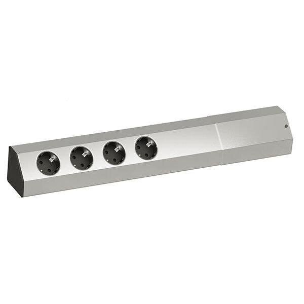 BACHMANN Steckdosenleiste ALU Wand/Eck 4xSchuko Strom 2m Schuko