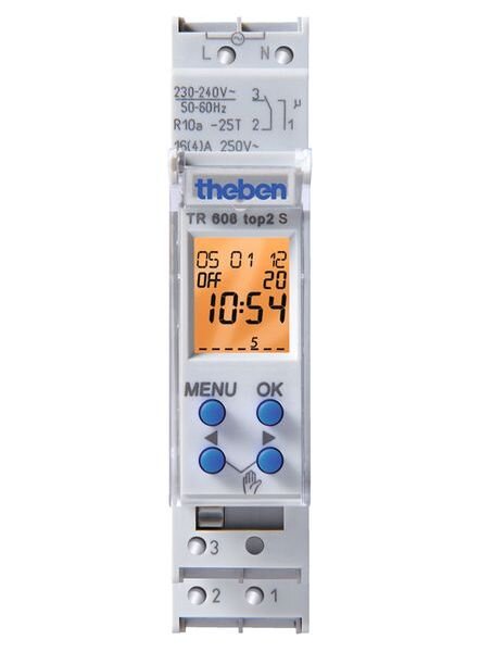 THEBEN Digital-Schaltuhr TR 608 top2 S 1Kanal 1TE