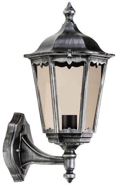 LCD Wandleuchte LB24 Aluguss schwarz-silber E27 IP43