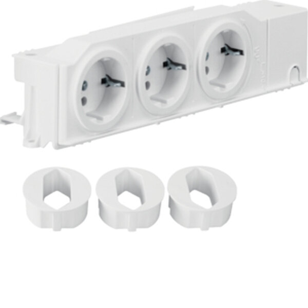 HAGER Schaltschranksteckdose VZ00AS 90&deg; 3fach drehbar