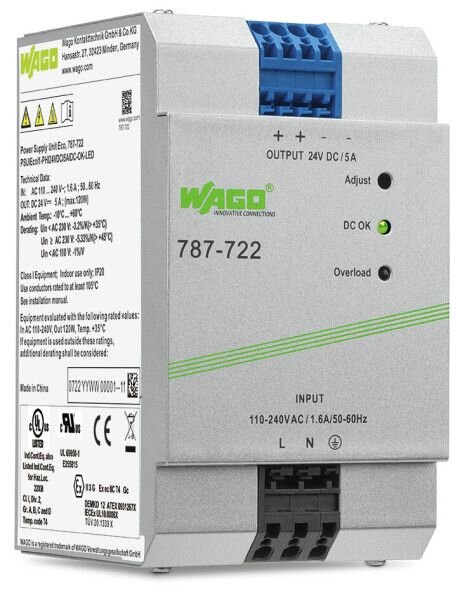 WAGO prim&auml;r getaktetes Stromversorgung 787-722 ECO 24V 5A