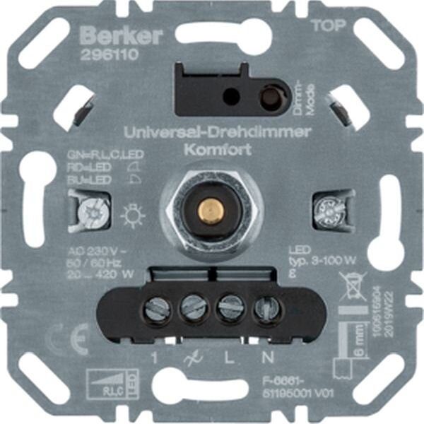 BERKER Universal-Drehdimmer 296110 Komfort R L C LED Softrastung