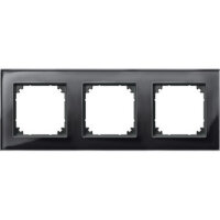 MERTEN Echtglasrahmen M-PLAN 489303 3fach Onyxschwarz