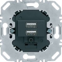 BERKER USB-Ladesteckdose 260205 230V 2-f. 3.0A Tragring...