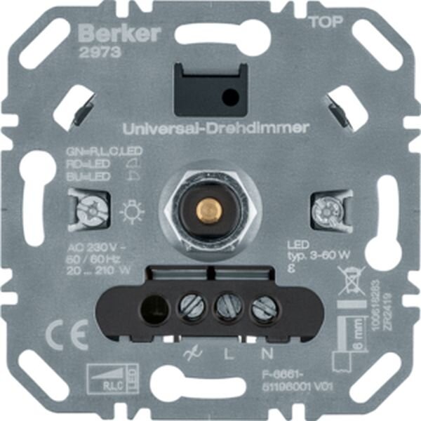 BERKER Universal-Drehdimmer 2973 R L C LED Lichtsteuerung