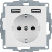 BERKER Steckdose SCHUKO 48038989 USB A-A polarweiß...