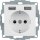 BERKER Steckdose SCHUKO 48036089 mit USB A-A polarwei&szlig; samt