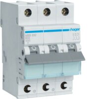 HAGER Leitungsschutzschalter MBS332 3polig B32A 6kA QC 3M