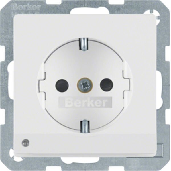 BERKER Steckdose SCHUKO 41096089 mit LED-Orientierungslicht polarwei&szlig; samt