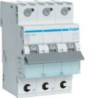 HAGER Leitungsschutzschalter MBS320 3polig B20A 6kA QC 3M