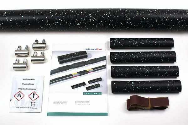 HELLERMANN Warmschrumpf-Verbindungsgarnitur LVK-C-5x6-25 PO-X BK mit Connector
